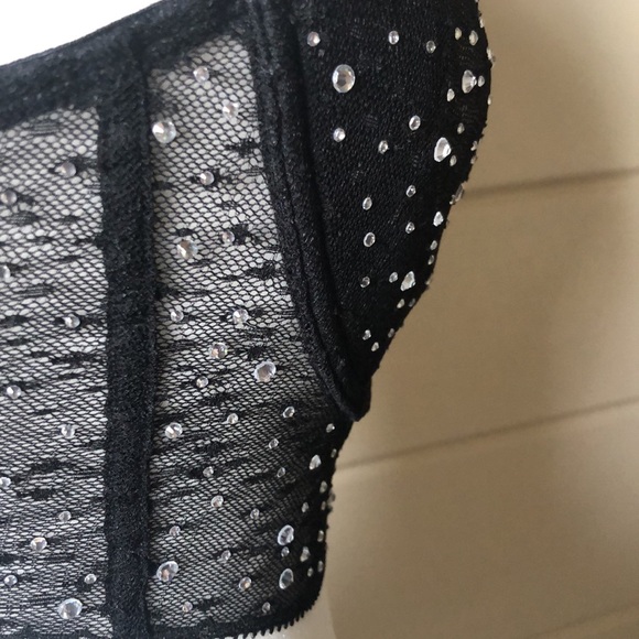 Custom Made Rhinestone Embellished Lace Underwire Longline Bra Size 32C - Picture 8 of 17